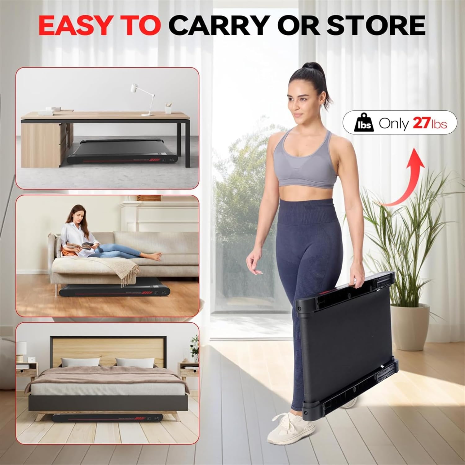 Sperax Walking Vibration Pad with APP, 3 in 1 Under Desk Treadmill, 2.5HP Low Noise Walking Treadmil