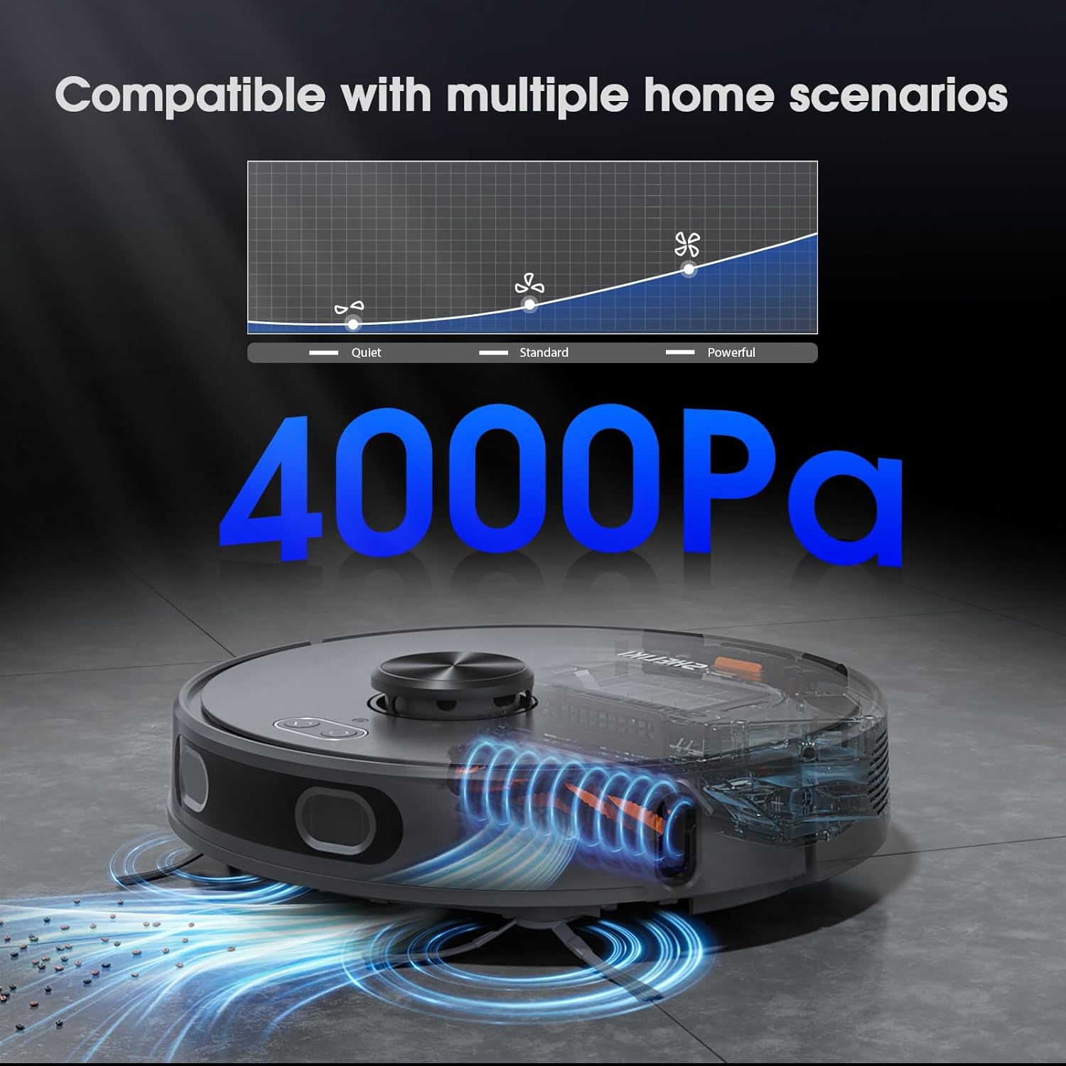 Robot Vacuum and Mop, Mapping Sweeping robot Cleaner with LiDAR Navigation Smart & Strong Suction, WiFi/App/Alexa/Voice Control, Obstacle Avoidance, for Home, Wood/Hard Floors, Pet Hair -Grey