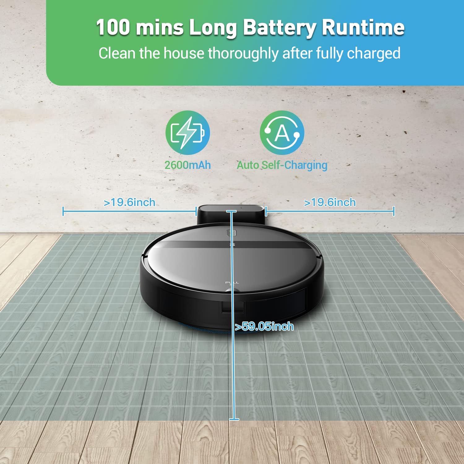 Robot Vacuum and Mop Combo 2300Pa for Pet Hair | Robotic Vacuum Cleaner with WiFi/Alexa/App | Auto Recharge & Tangle-Free | Ultra-Slim Quiet 2.8