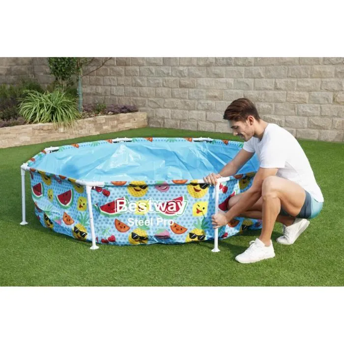 Piscine tubulaire avec tonnelle/douche Diamètre 244 cm/Hauteur 51 cm/1680 L
