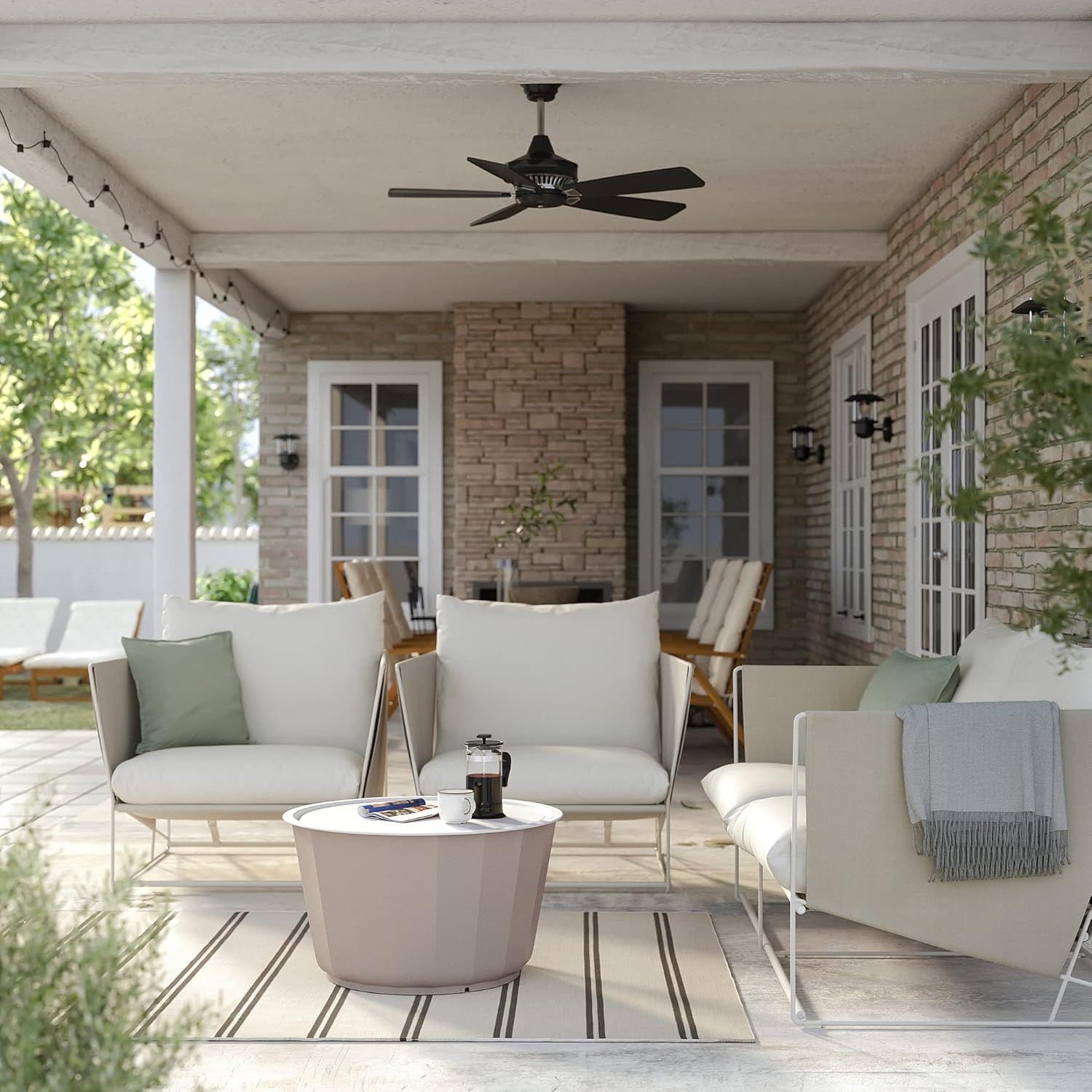 IKEA LÅGASKÄR/HAVSTEN 2-seat conversation set, outdoor, beige/beige