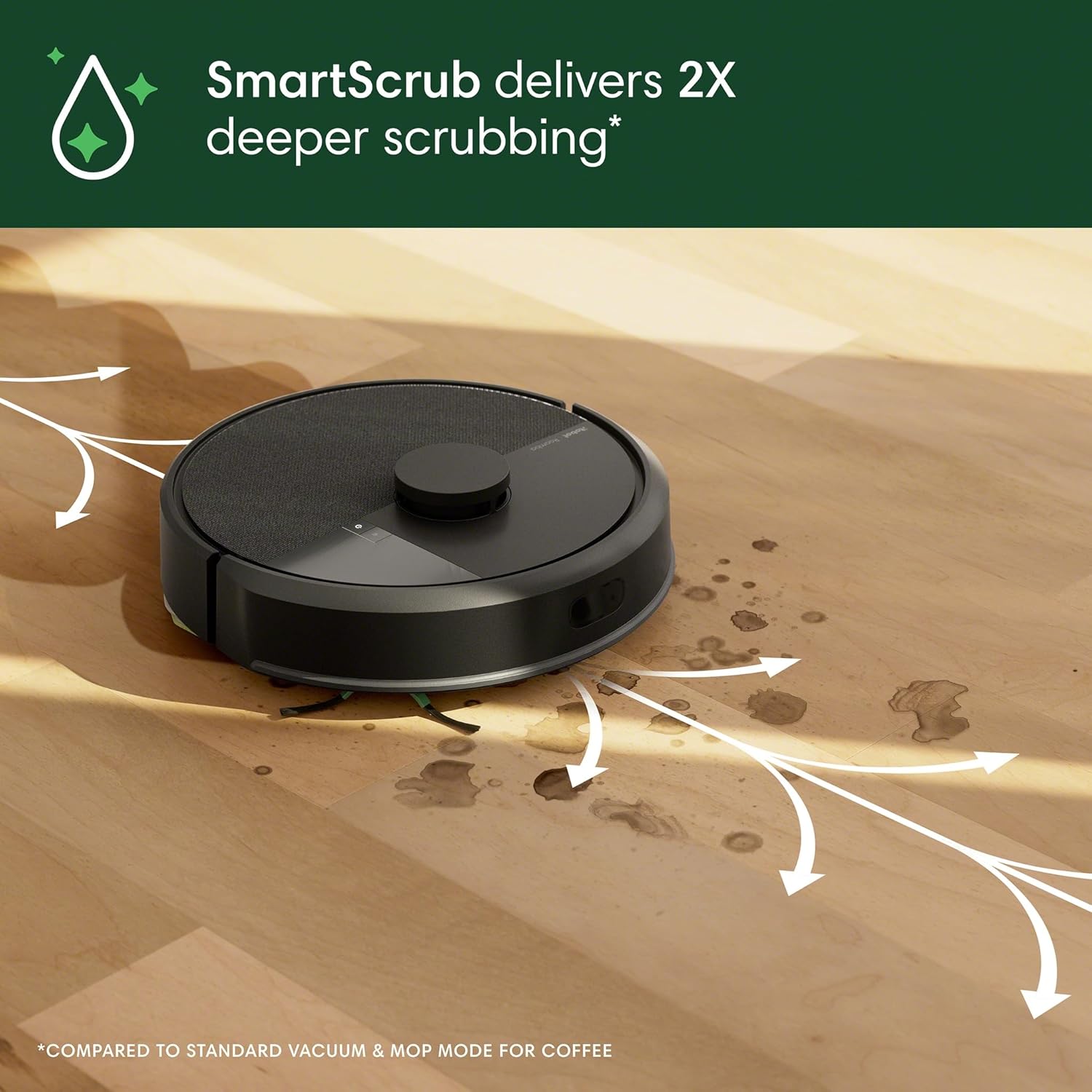 iRobot Roomba 104 Robot Vacuum & Mop - Self-Empties for 75 Days (Over 10 Weeks), Strong Power-Lifting Suction, Vacuums All Floors, Mops Hard Floors, LiDAR Smart Navigation Mapping, Cleans in Neat Rows