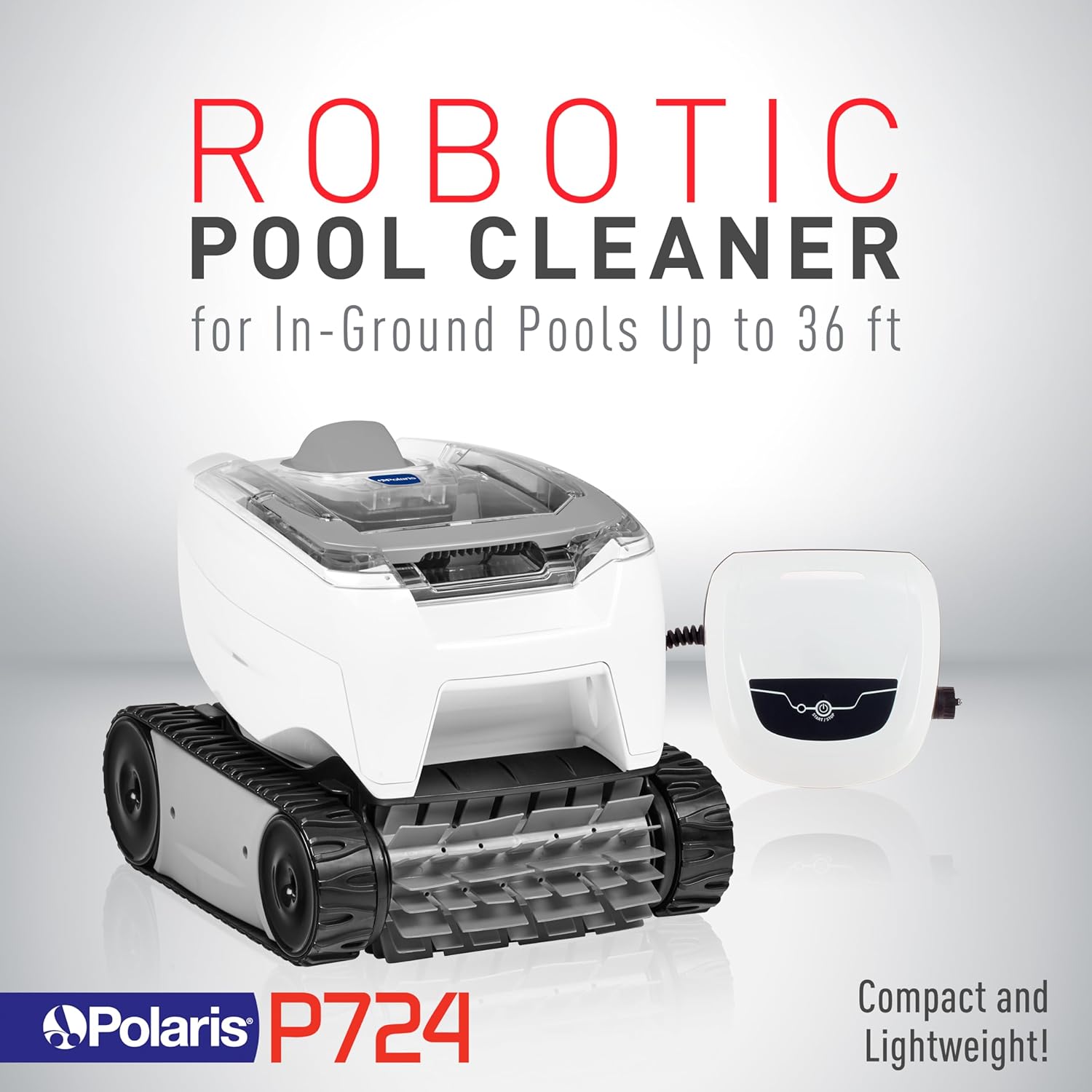 Polaris P724 Robotic Pool Cleaner, Lightweight Energy-Efficient Cleaner Perfect for In-Ground Pools up to 36-Feet, Cleans in as Little as 2.5 Hours