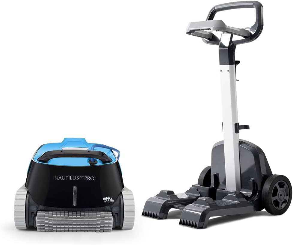 Dolphin Nautilus CC Automatic Robotic Pool Vacuum Cleaner, Wall Climbing Scrubber Brush, Top Load Filter Access, Ideal for Above/In-Ground Pools up to 33 FT in Length