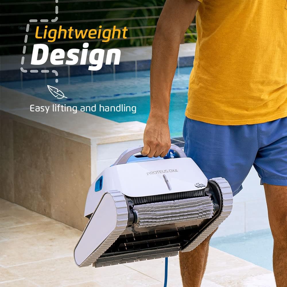 Dolphin Proteus DX3 Automaitc Robotic Pool Vacuum Cleaner, Wall Climbing, Active Scrubber Brush, Ideal for In-ground Pools up to 33 FT in Length