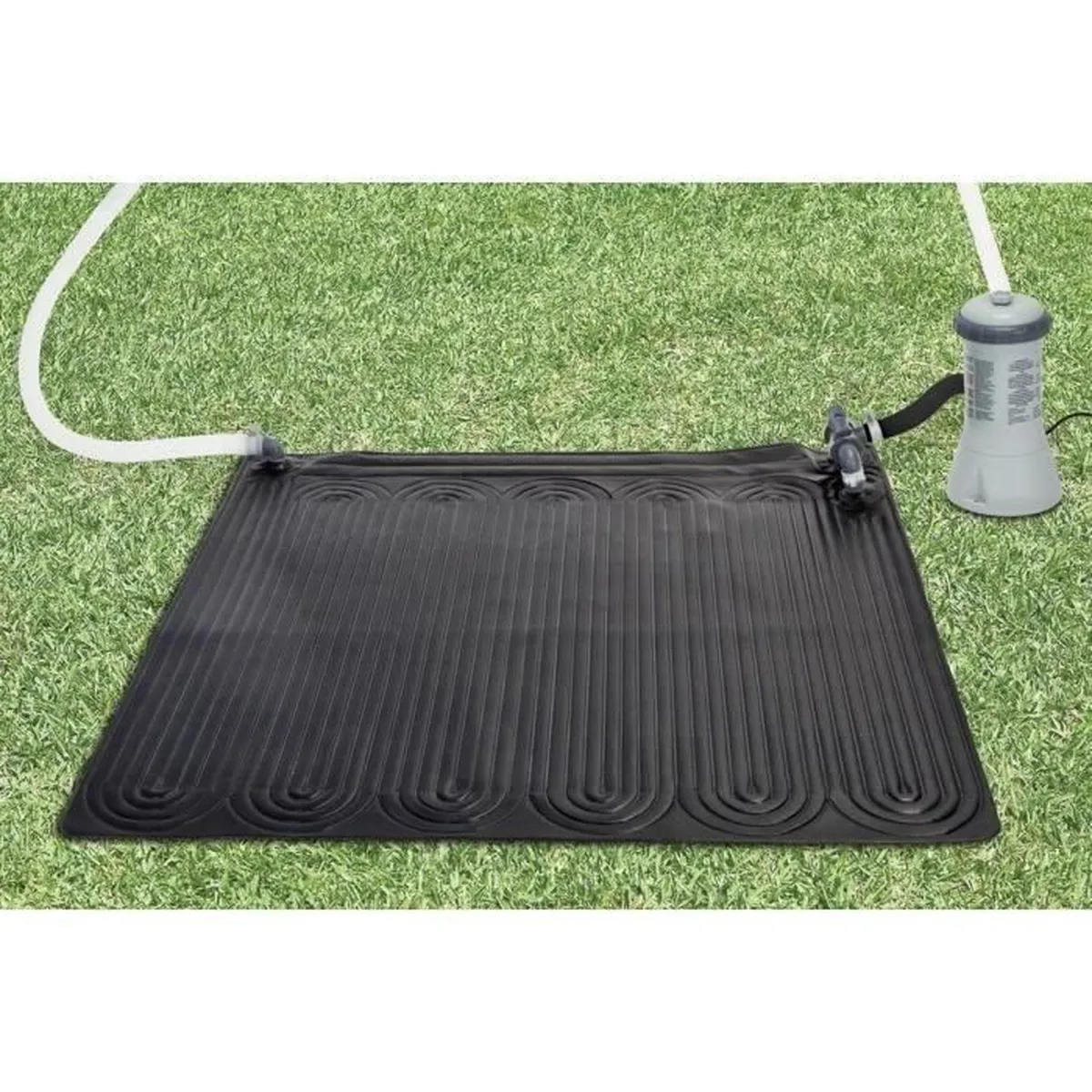 Kit piscine prism frame ovale tubulaire (l)6,10 x (l)3,05 x (h)1,22m et chauffage solaire