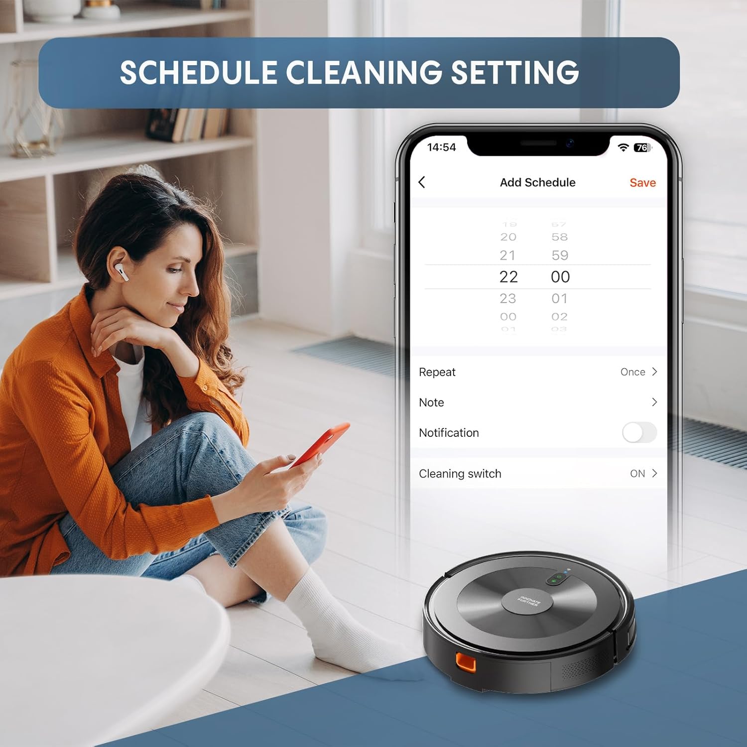 Robot Vacuum and Mop Combo: 3000Pa Suction Sweeping robot 120Mins Runtime & APP/Voice/Remote & Scheduled & Self-Charging, Slim Robot Vacuum Cleaner for Home Hard Floor, Low-Pile Carpet, Pet Hair