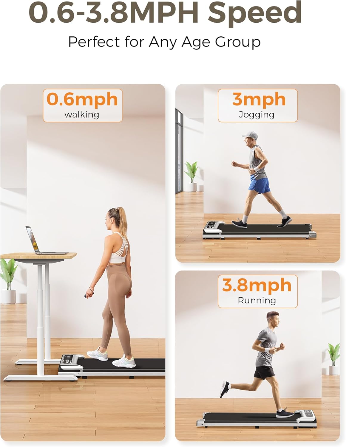 Under Desk Treadmill, Walking Pad for Home and Office