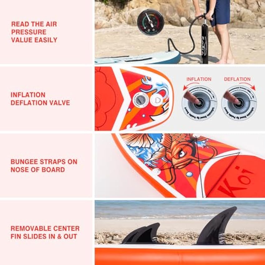 FunWater Inflatable Paddleboard Stand Up Paddle Board with Ultra-Light SUP Premium Accessories Non-Slip Comfort Deck for Youth&Adults