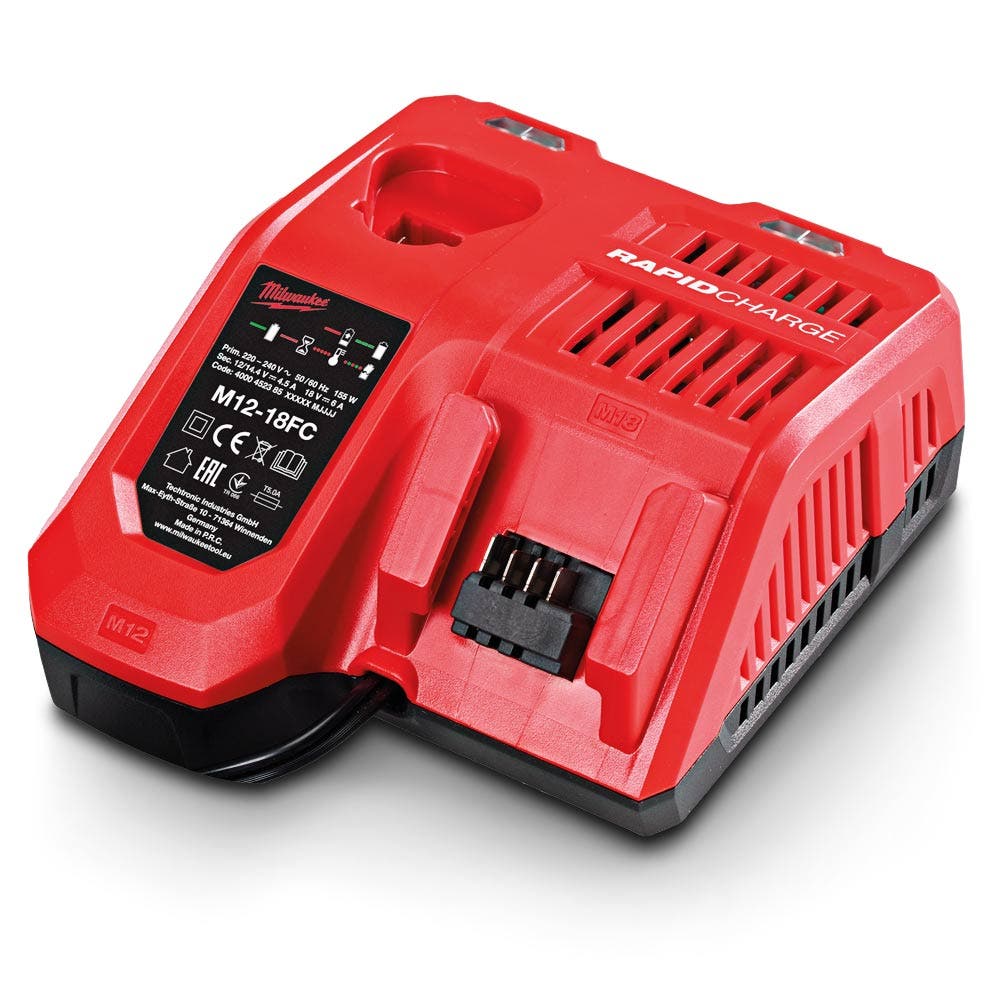 MILWAUKEE 12V/18V 4.5/6.0Ah Multi Voltage Rapid Charger M12-18FC