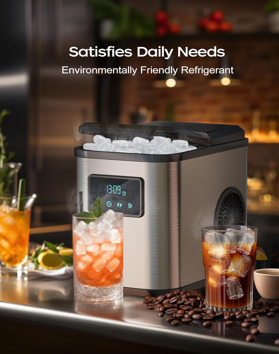 KeeGone Ice Maker Ice Maker Self-Cleaning Ice Machine Water Tank 2 Litres 15 kg