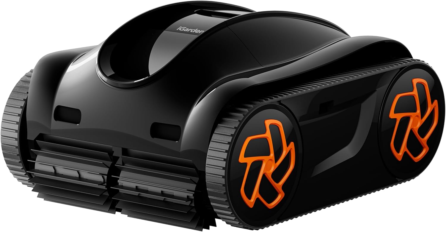 Pool Cleaner K60, 6H Runtime Cordless Robotic Pool Vacuum, Touch Screen, Smart Navigation, Cleans Floor, Walls, Waterline, Ideal for Above & In-Ground Pools, Self-Parking