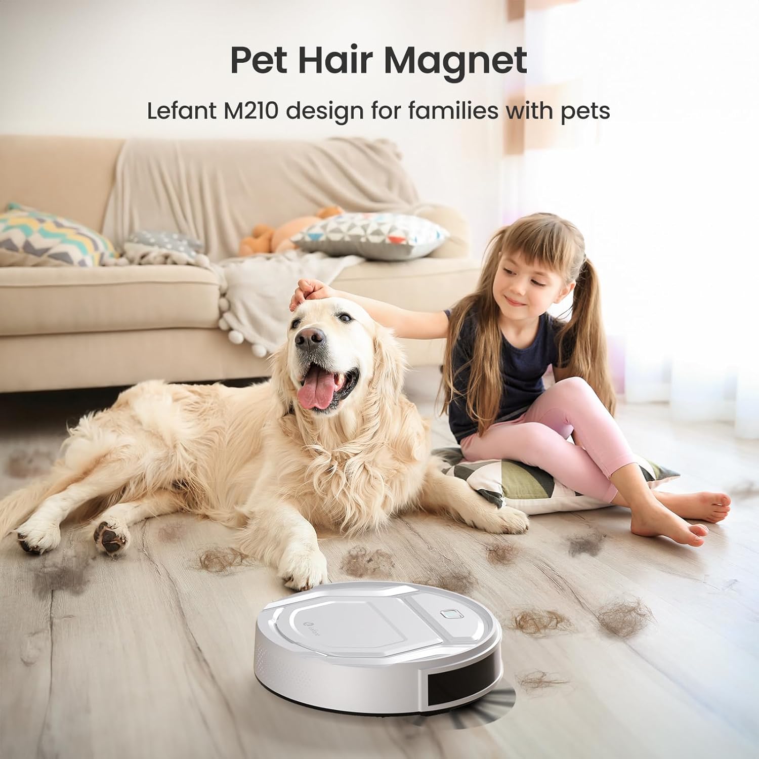 Lefant M2 Plus Robot Vacuum and Mop Combo,190° PSD Obstacle Avoidance,LIDAR Navigation,40-Day Capacity,Powerful Suction,Perfect for Pet Hair,140 Min Runtime, WiFi/App/Alexa