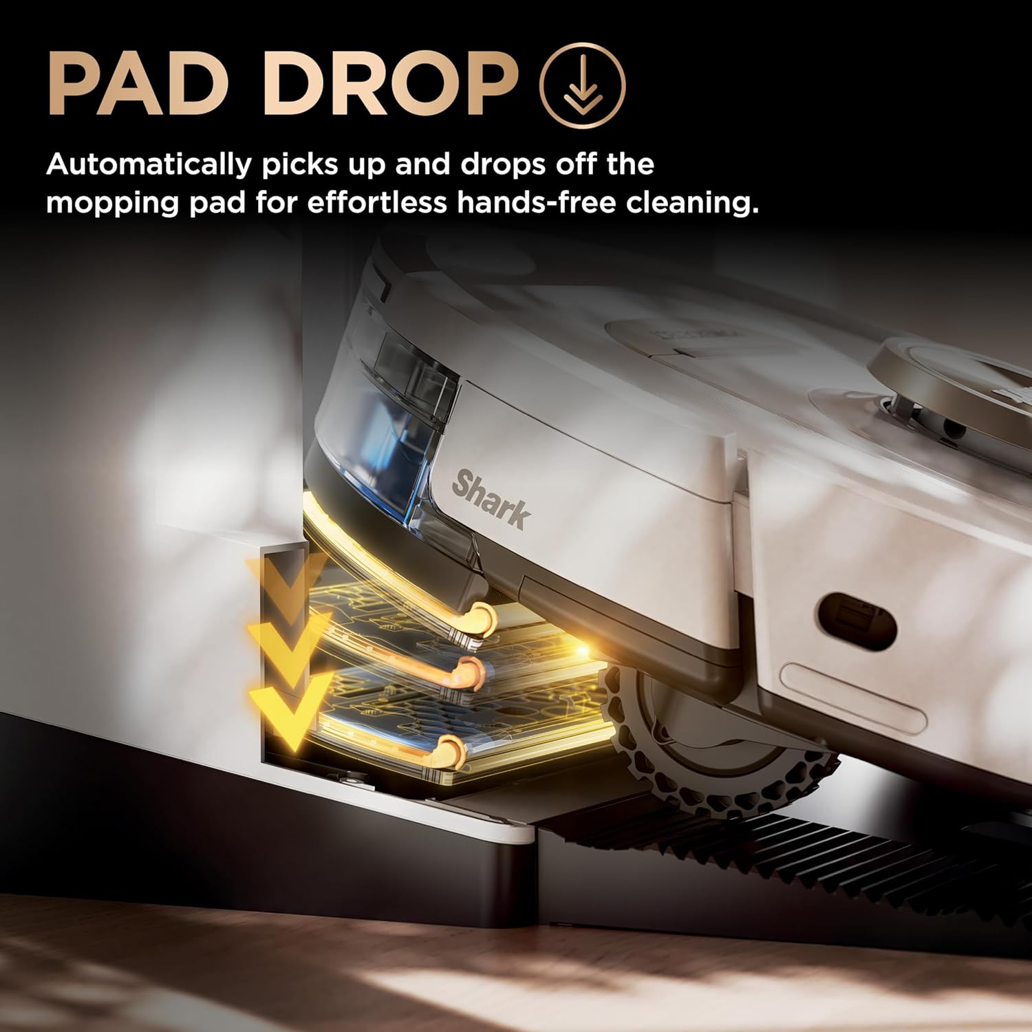 Shark Robot Vacuum & Mop Combo, PowerDetect NeverTouch Pro,Self-Emptying,Self-Refill with Self-Clean Pad Wash & Dry, 60-Day Debris Capacity,30-Day Refill Tank, 5PowerDetect Technologies,White,AV2800ZE