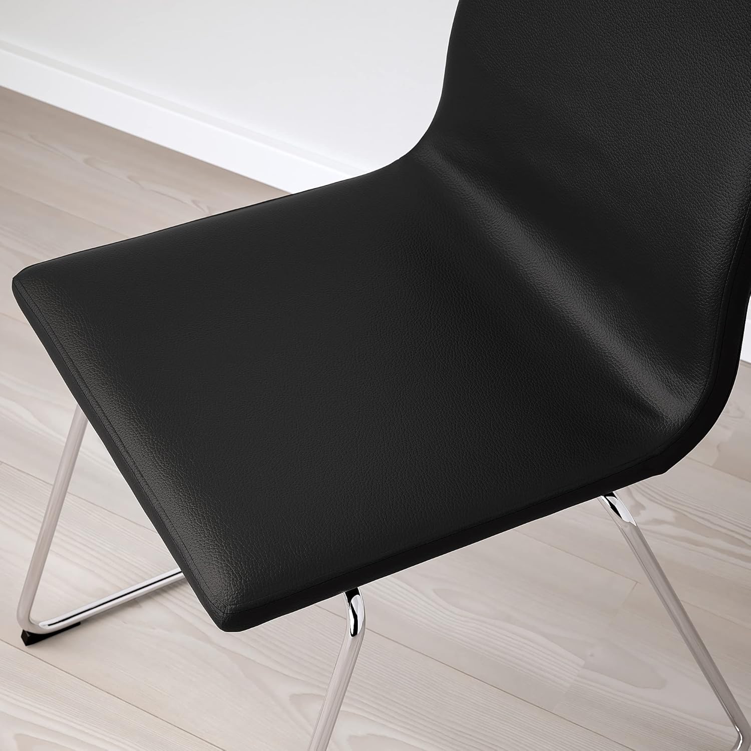 IKEA EKEDALEN/LILLÅNÄS Table and 4 Chairs, 120/180 cm, Dark Brown/Chrome, Bomstad Black