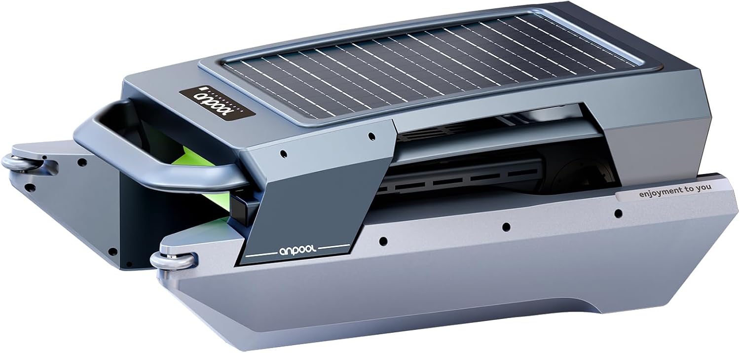 A US-Inspired Brand Anpool P1 Automatic Pool Cleaners for Above-Ground & In-Ground Pools, Robotic Pool Cleaner with Solar & DC Charging, 72H Runtime, Anti-UV, Anti-Stuck Smart Obstacle Avoidance