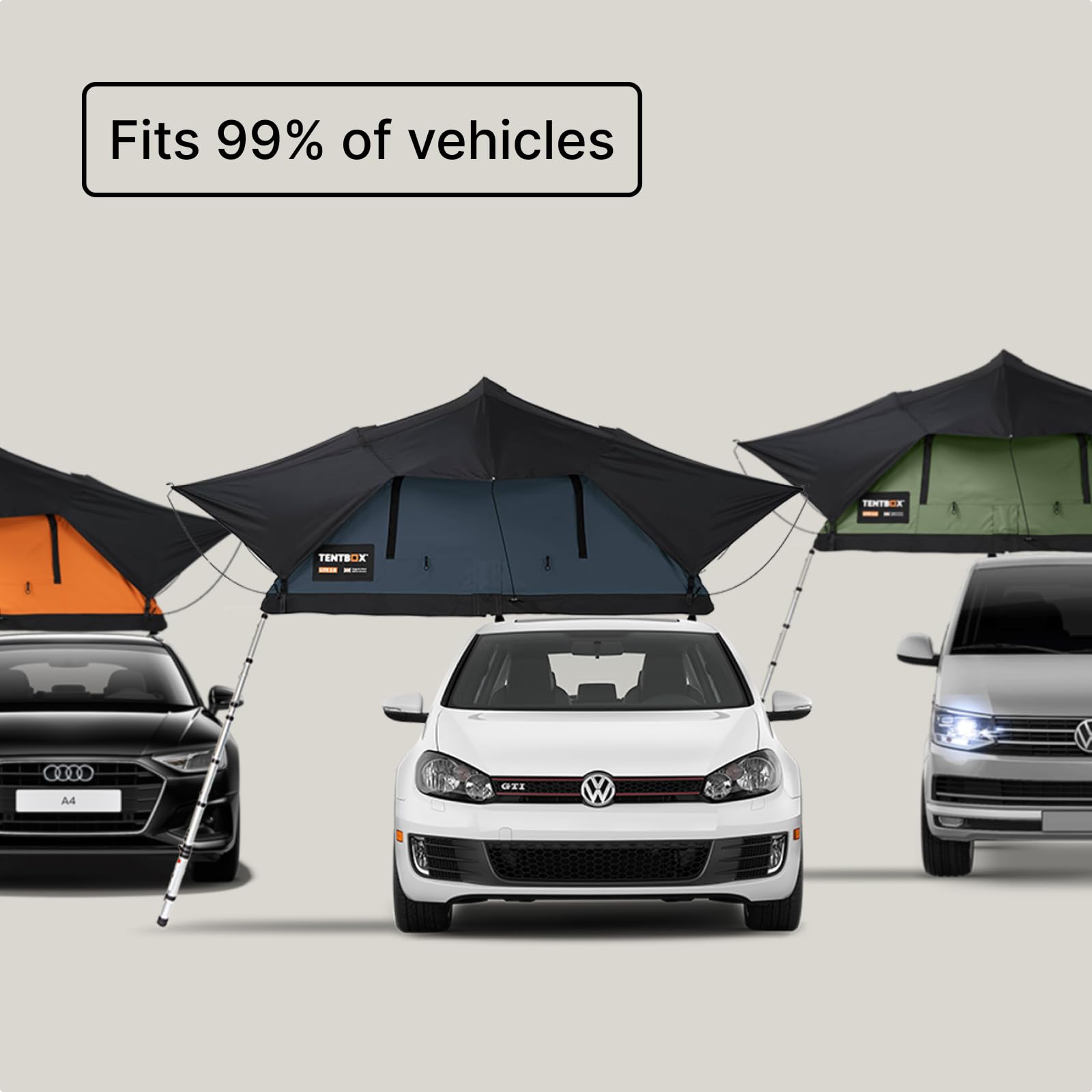 TentBox Lite Car Roof Tent - TentBox Car Roof Tent - Car Camping All Year Round - FITS MOST CARS - Premium Retractable Design, 30 Seconds Assembly