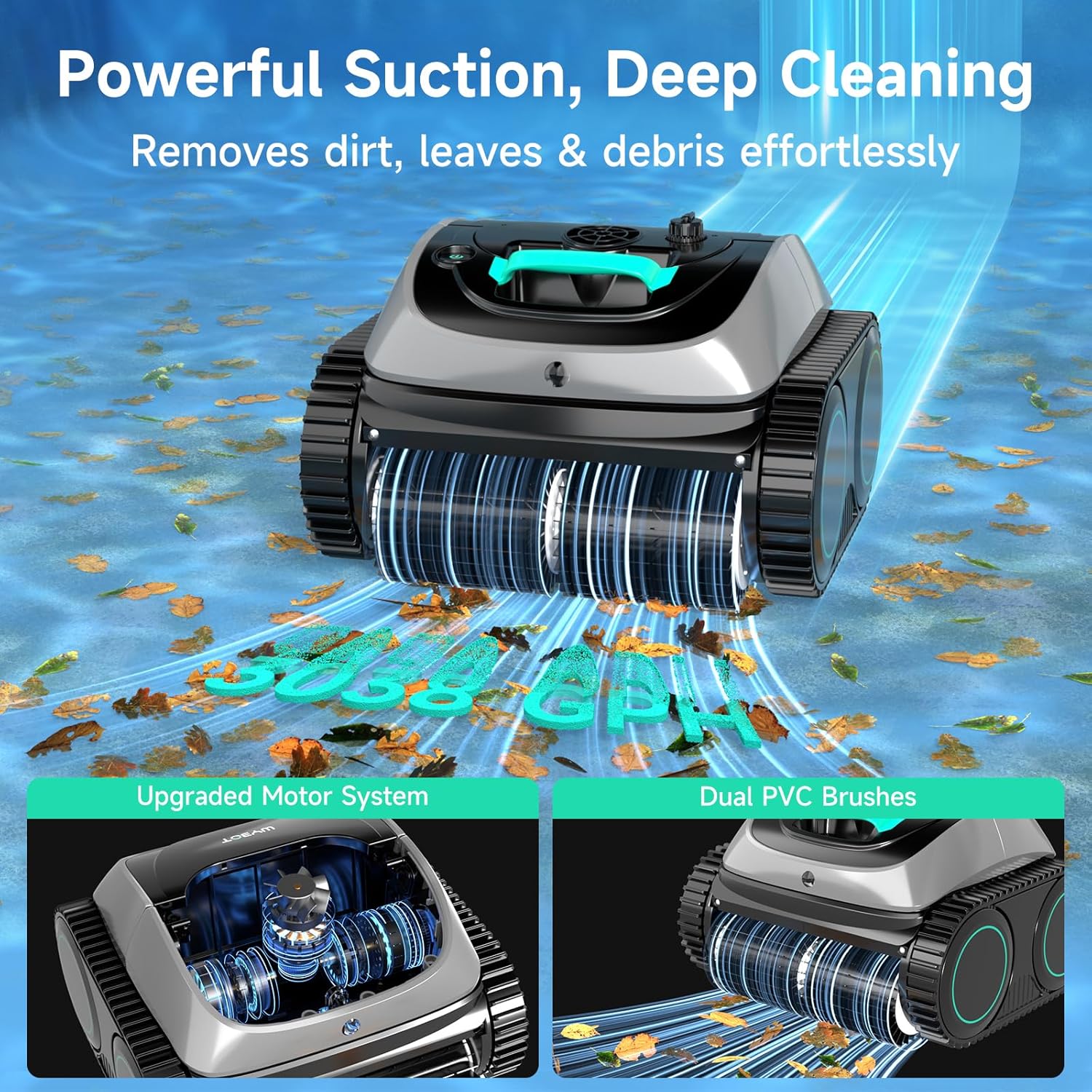 (2025 Upgrade) WYBOT OS7010C - C1 Pool Robot Vacuum, 4-in-1 Cordless Pool Cleaner 180min up to 1,614 Sq,ft, Smart APP Support, Auto Wall & Waterline Cleaning, WiFi & Bluetooth Connect