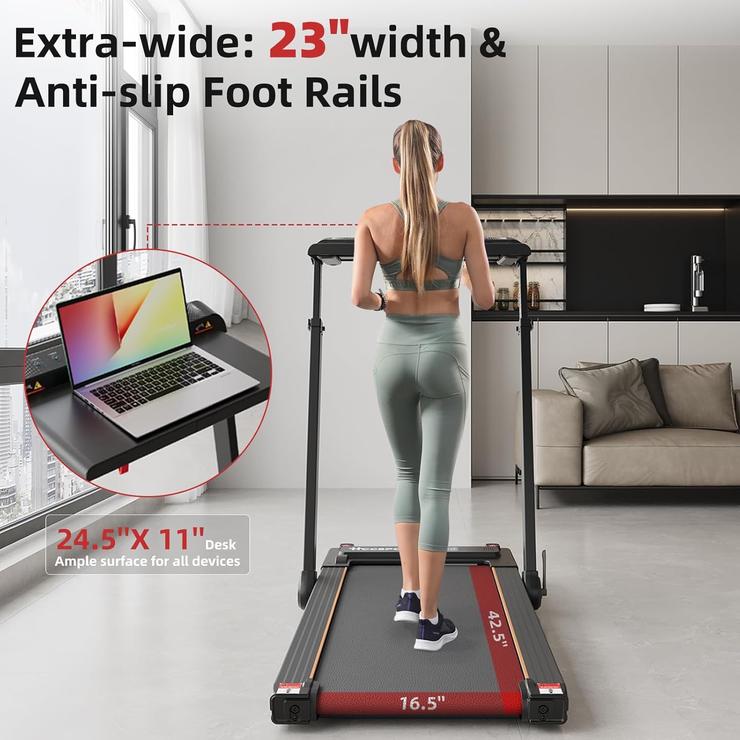 Treadmill with Incline 3 in 1 Under Desk Treadmill