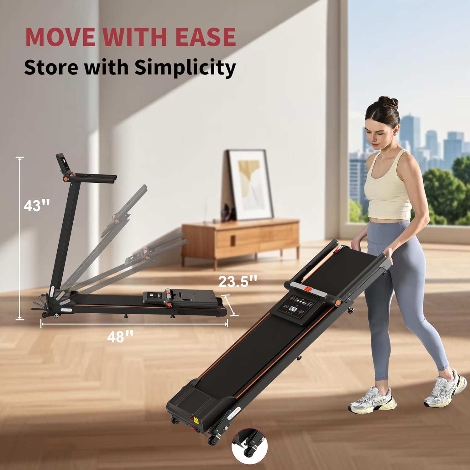 Treadmill with Incline 3 in 1 Under Desk Treadmill