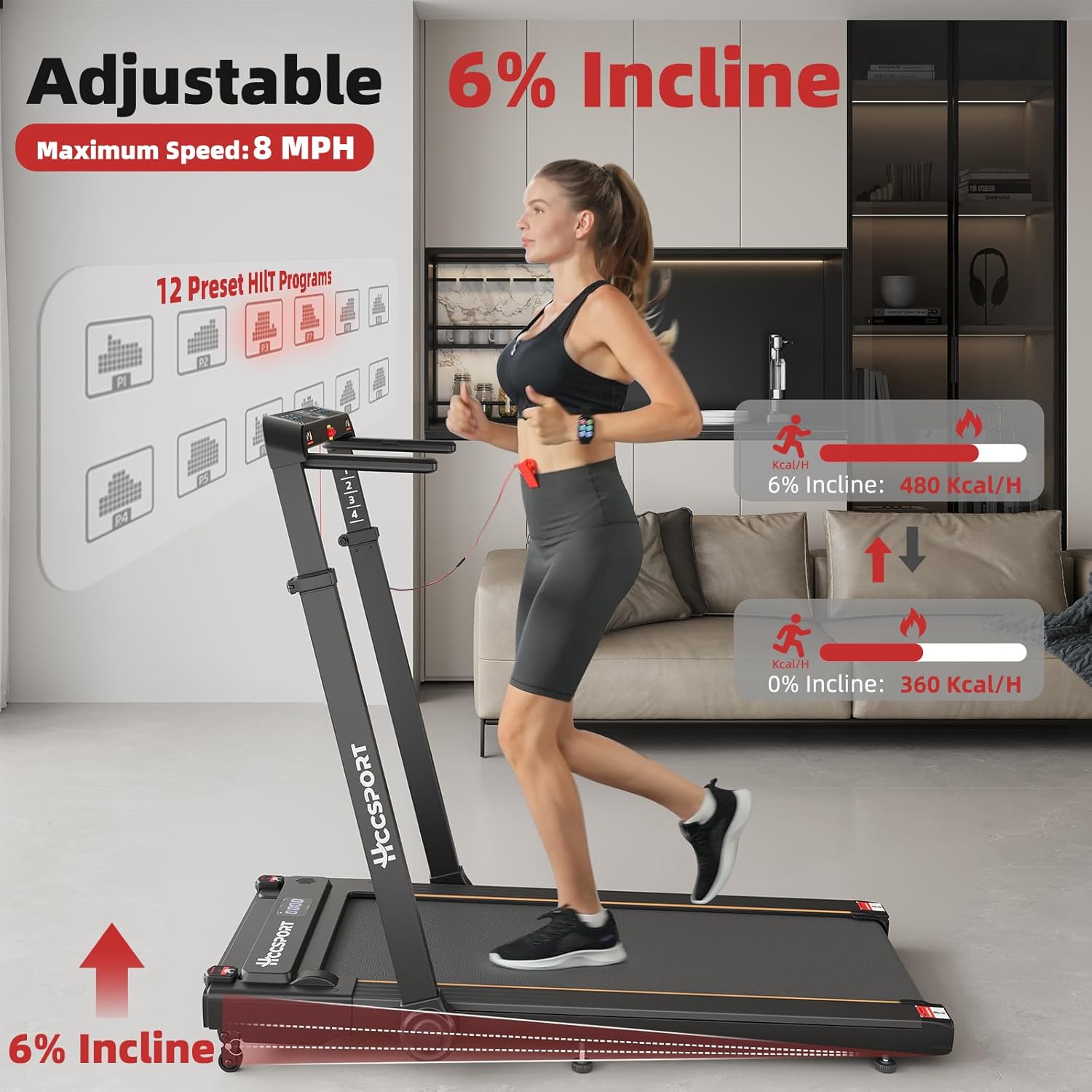 Treadmill with Incline 3 in 1 Under Desk Treadmill