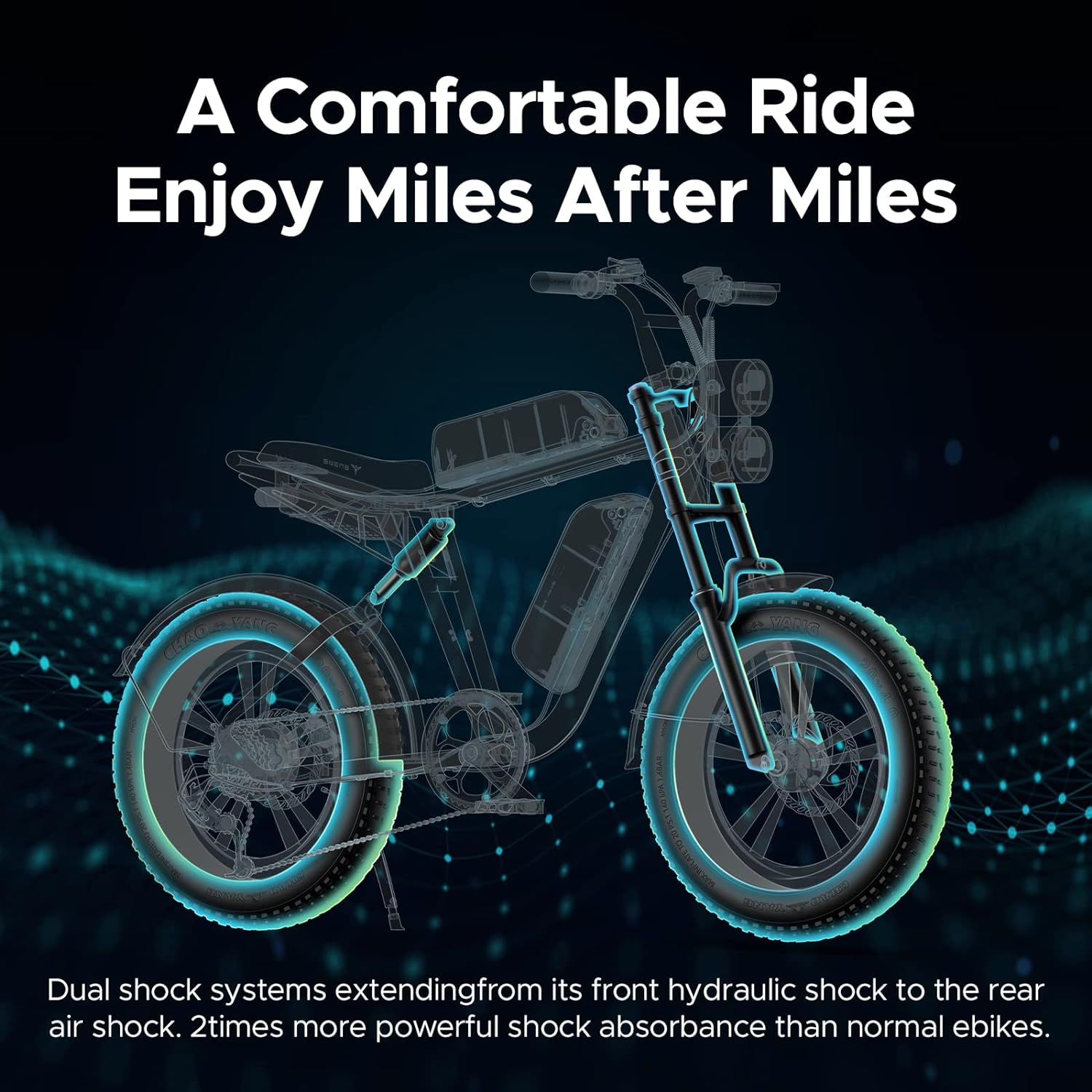 ENGWE E Bike Men's Electric Bicycle Ebike with One Battery/2 Batteries, E-Bike 20 x 4.0 Inch Fat Tyres, Ebike Men up to 75 km/150 km/90 km/170 km, Electric Bicycle 7-Speed, M20/M1