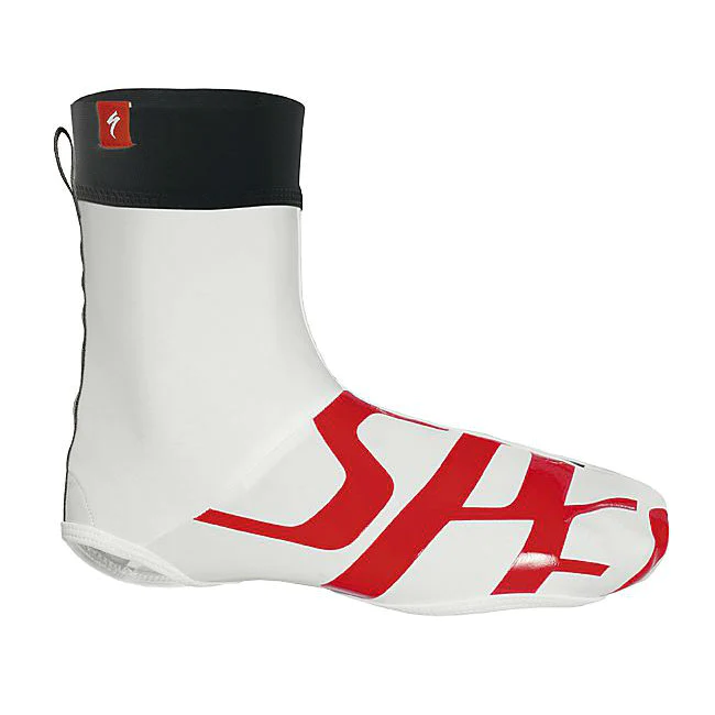 Specialized Elastic Logo shoecover - White Red