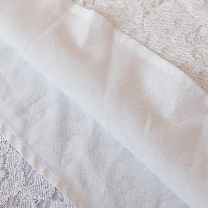 Plus size white lace waist dress
