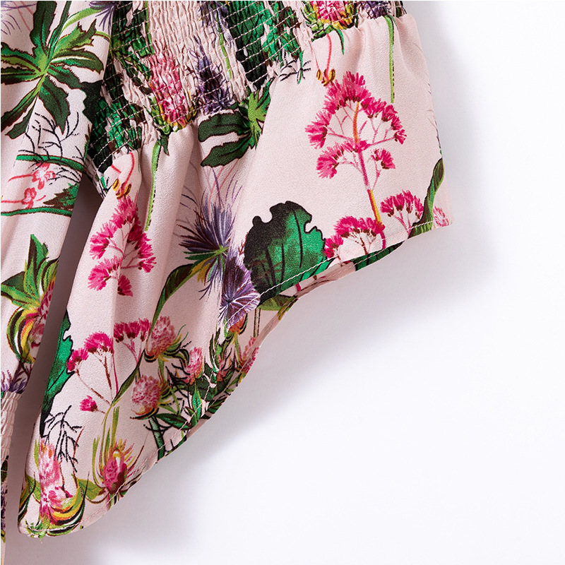 Women's plus size floral dress with bateau neckline