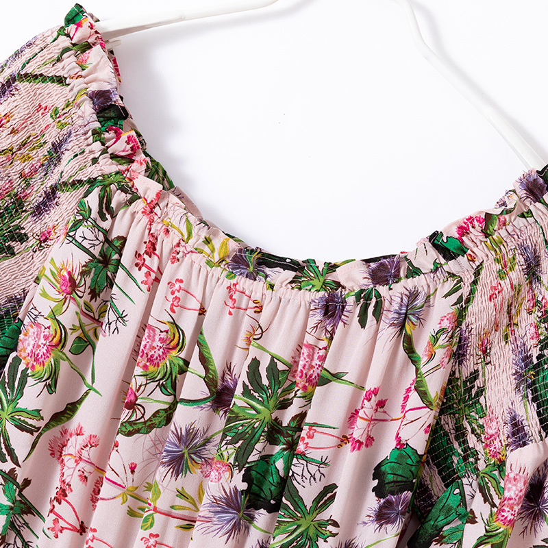 Women's plus size floral dress with bateau neckline
