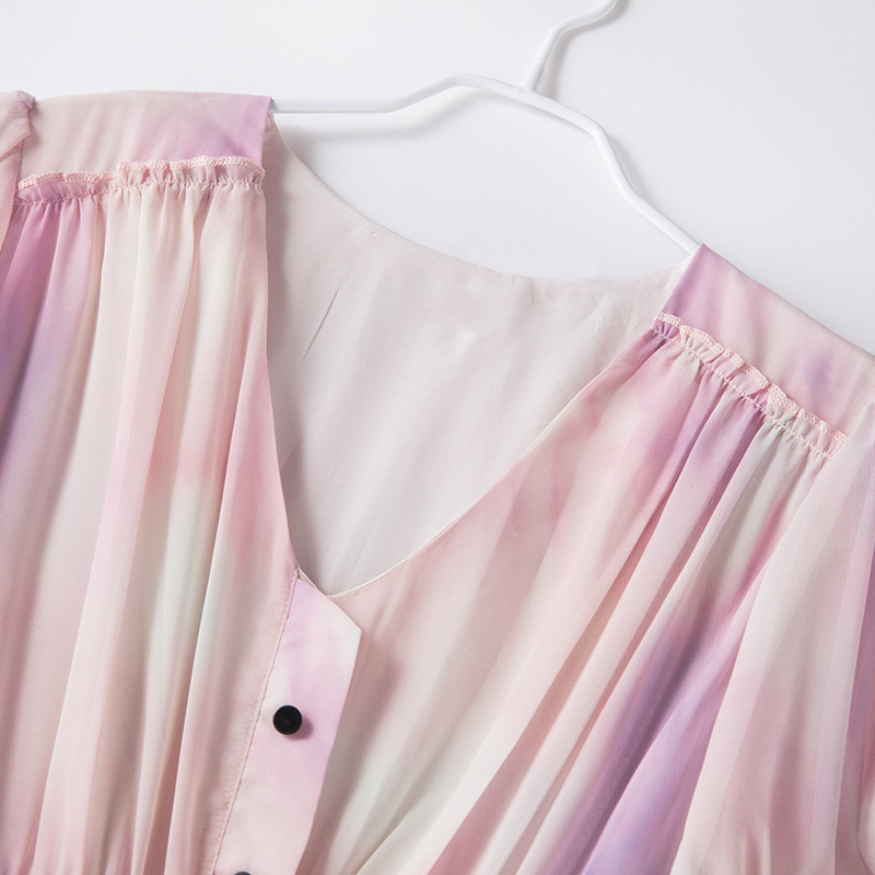 Plus size women's French chiffon dress