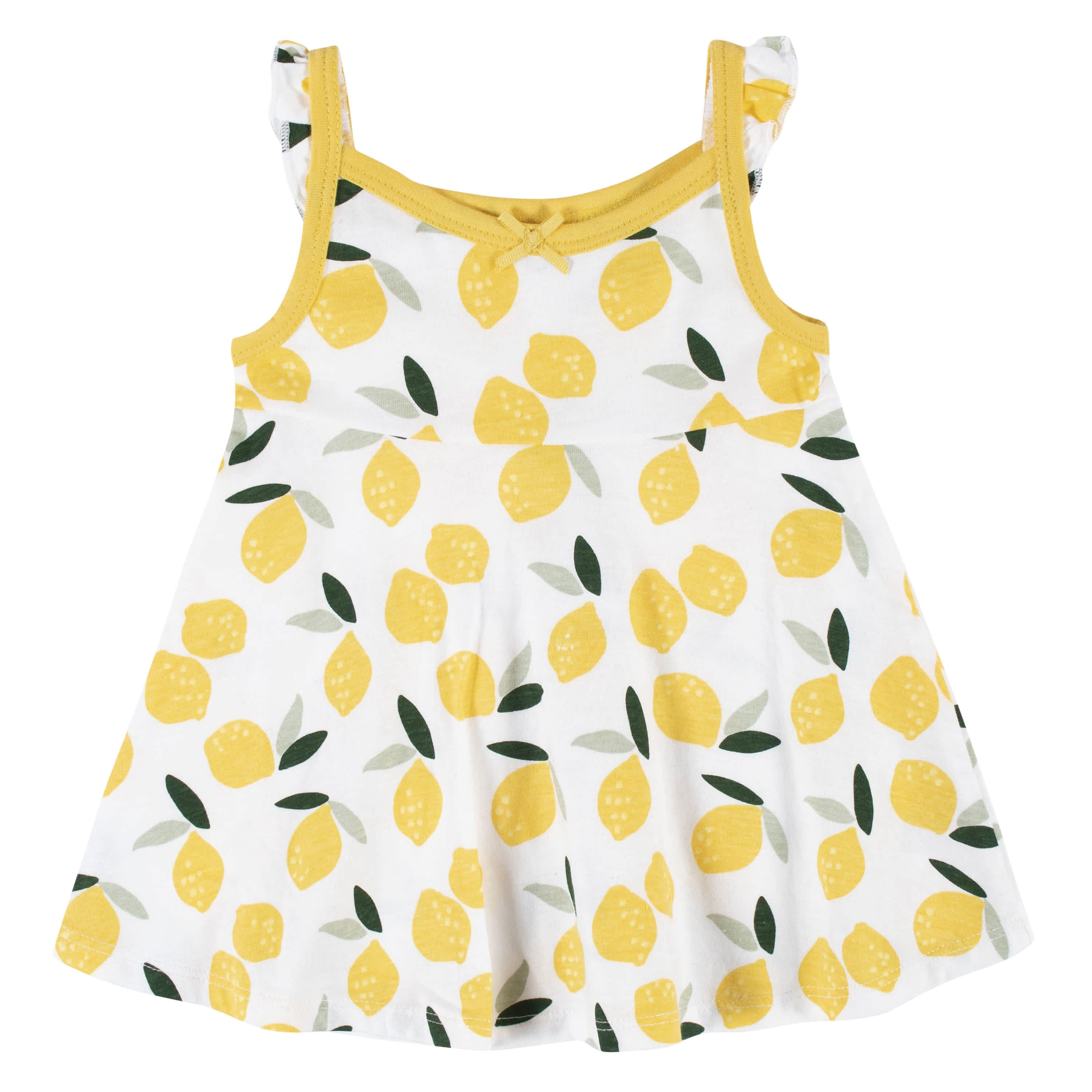 3-Piece Baby & Toddler Girls Lemon Squeeze Dress, Diaper Cover & Sun Hat Set