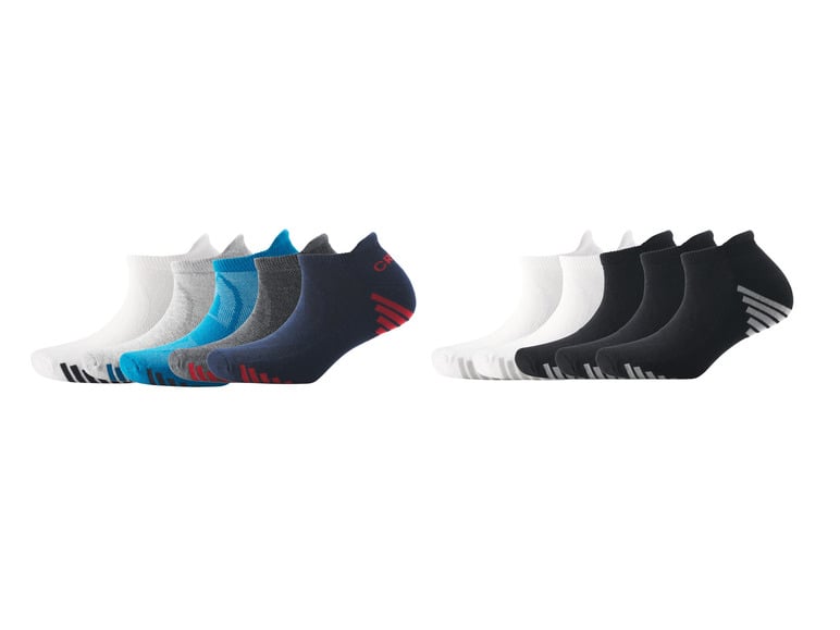 CRIVIT Herren Funktions-Sneakersocken, 5 Paar, mit Bio-Baumwolle