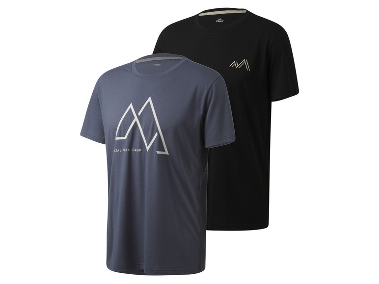 CRIVIT Herren Funktionsshirts, 2 Stück, mit Rundhalsausschnitt