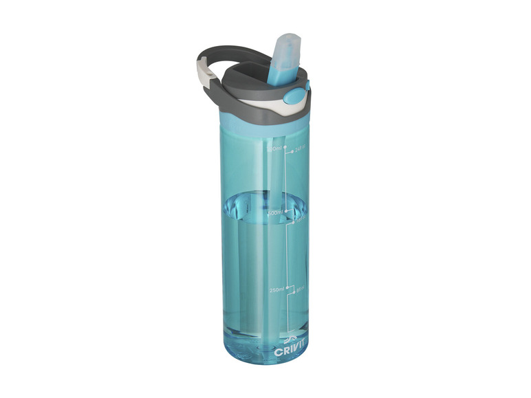 CRIVIT Trinkflasche, Einhand-Bedienung, mit ausklappbarem Mundstück
