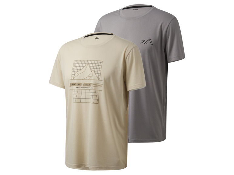 CRIVIT Herren Funktionsshirts, 2 Stück, mit Rundhalsausschnitt