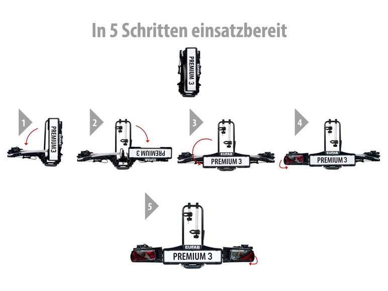 EUFAB Heckträger »Premium III«, für 3 Räder, Abklappmechanismus, abschließbar