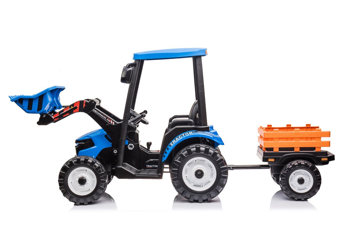 Kidix electric children's car electric children's tractor pushdozer with shovel 2x120W 12V/10Ah trailer