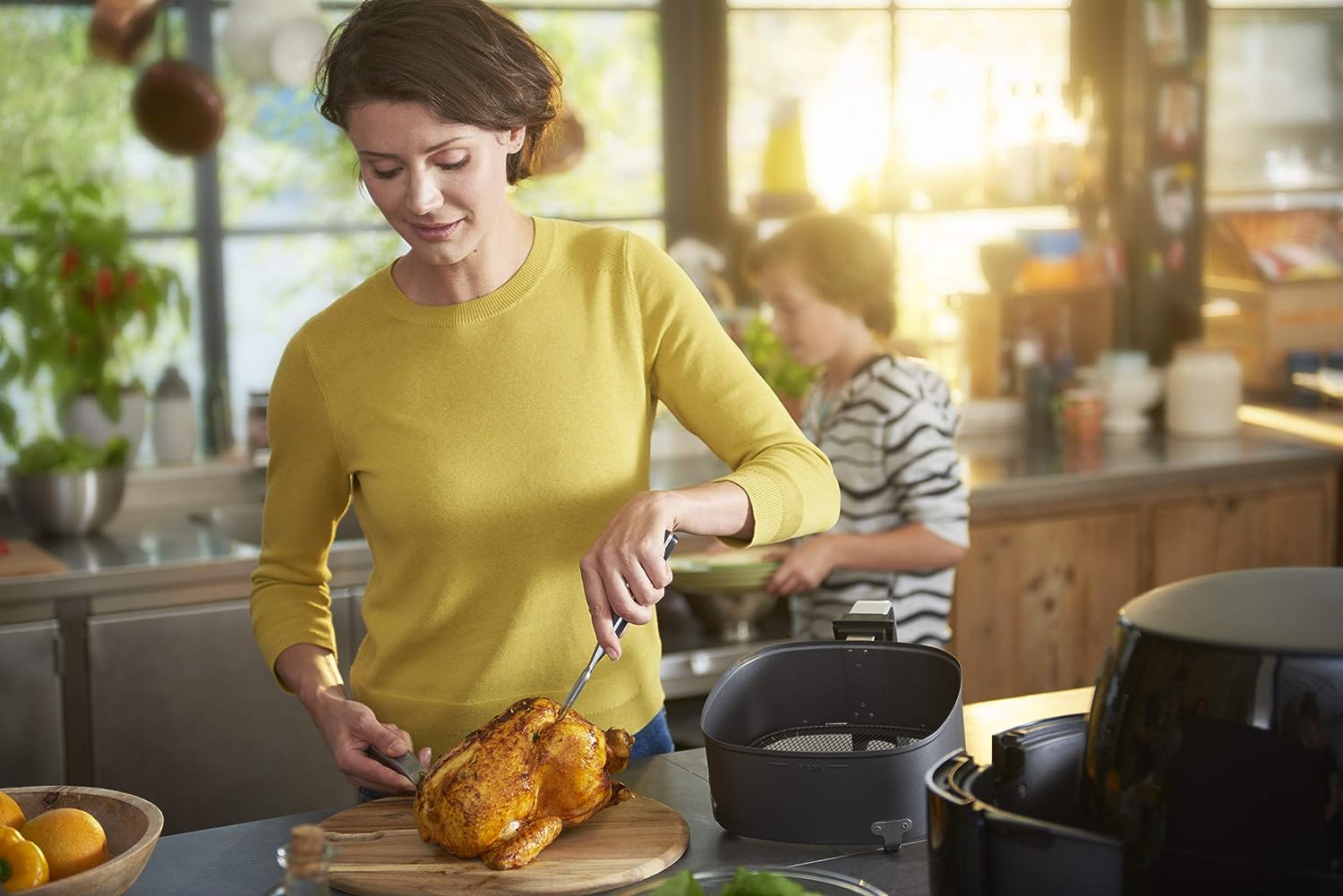 Premium Airfryer XXL with Fat Removal Technology, 3lb/7qt, Black, HD9650/96