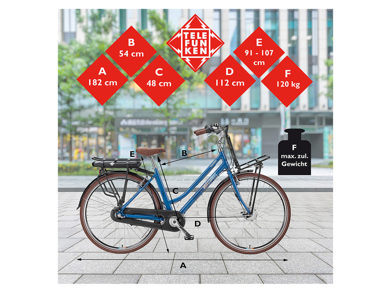TELEFUNKEN E-Bike Cityrad »RT530«, 28 Zoll
