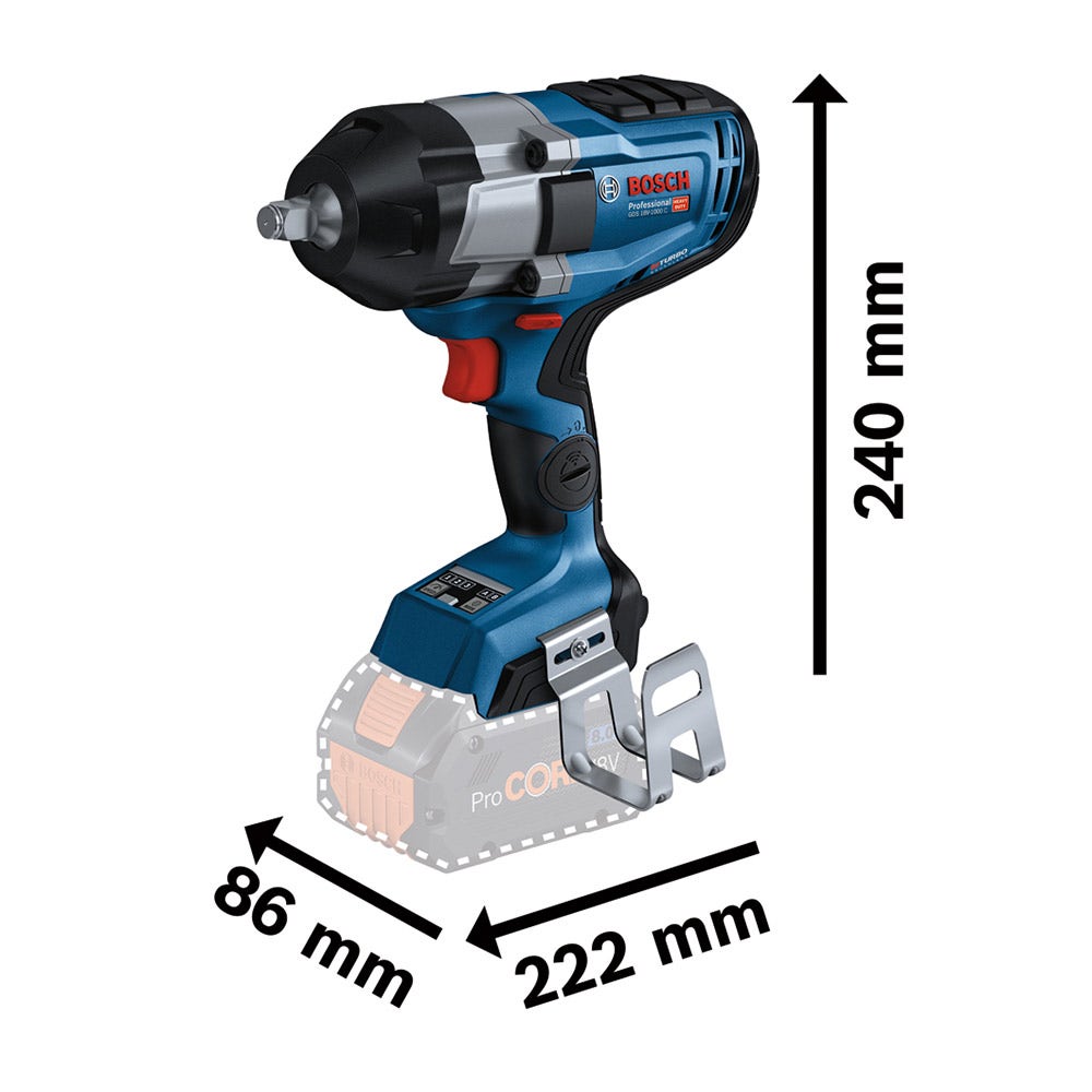 BOSCH 18V Brushless 3/4inch Impact Wrench Skin GDS 18V-1050 06019J8200
