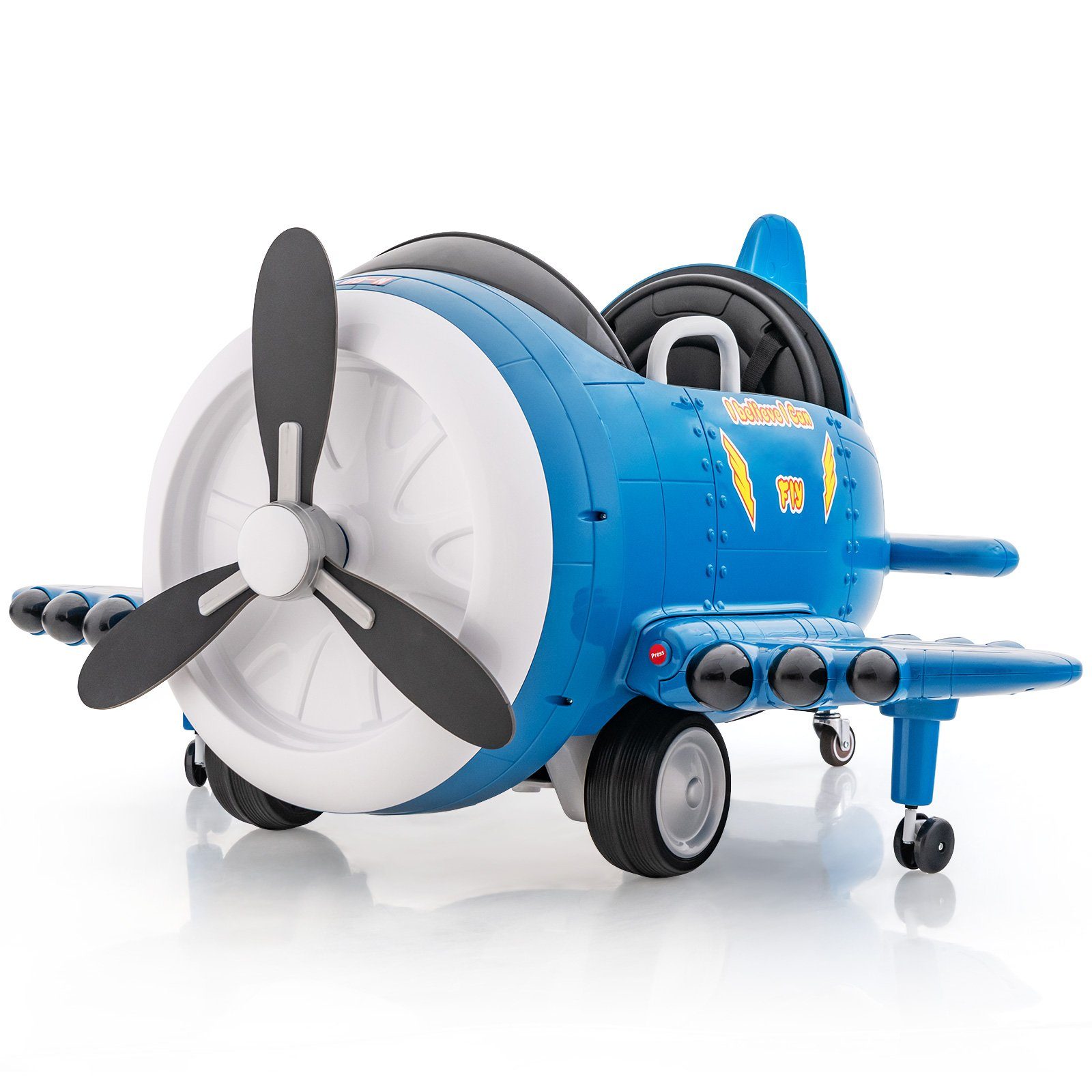 COSTWAY Electric Children's Car Electric Airplane with Propeller Airplane Toy