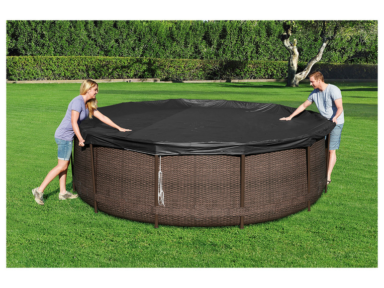 Bestway PVC-Abdeckplane, schwarz, für runde Pools