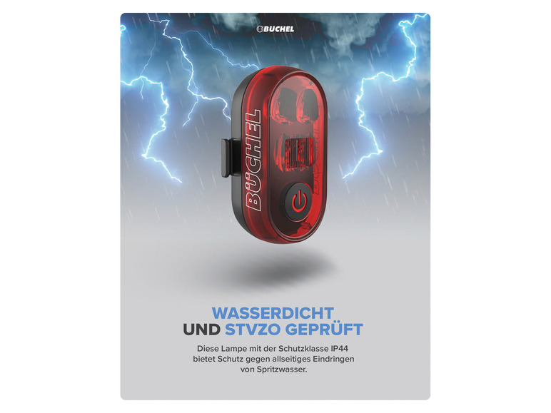 Büchel LED-Akku-Rücklicht »Micro Lens«, Lithium-Ionen Akku