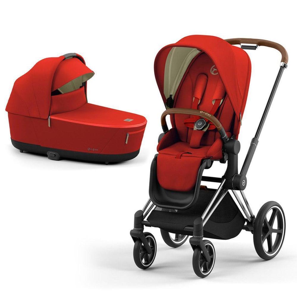 Cybex Priam V4 Stroller Set Autumn Gold, Chrome Brown Frame