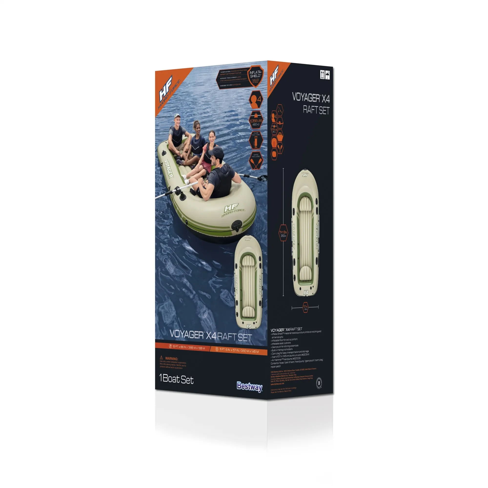 Hydro-Force Voyager X4 Inflatable Raft Set 11'6
