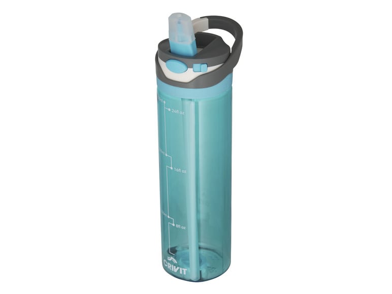 CRIVIT Trinkflasche, Einhand-Bedienung, mit ausklappbarem Mundstück