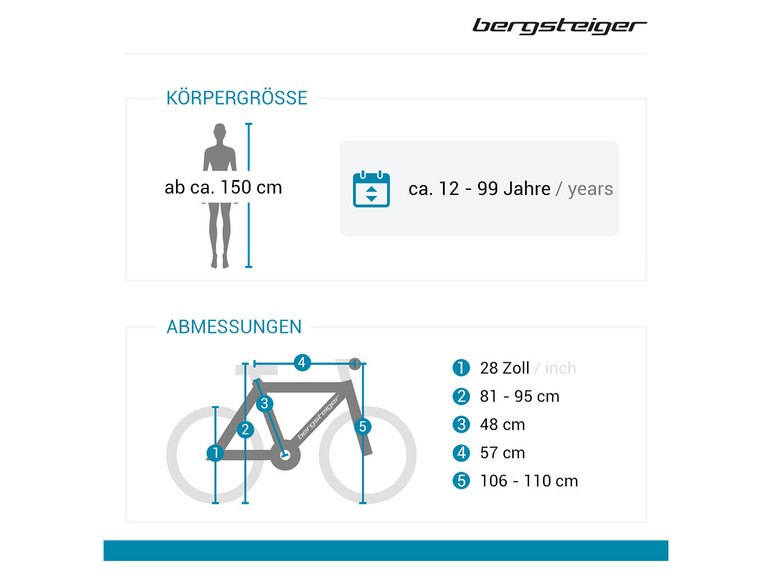 Bergsteiger Bergsteiger Cityrad Amsterdam, 26 oder 28 Zoll