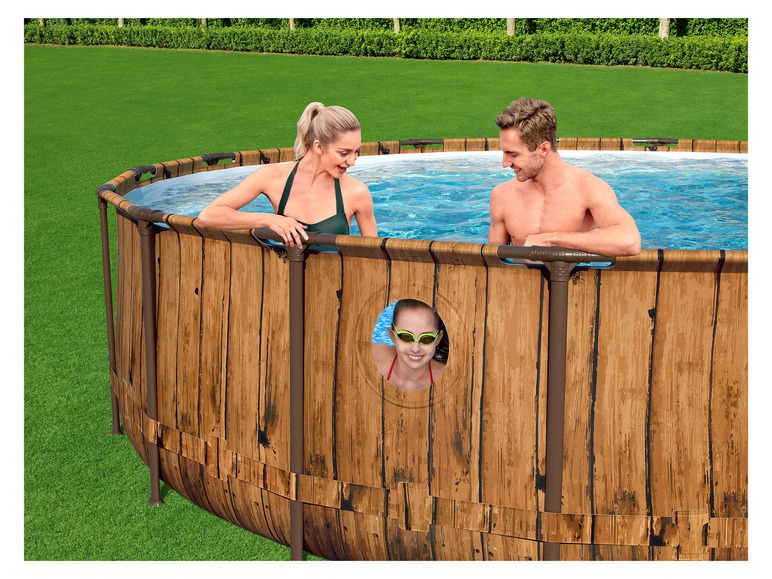 Bestway Power Steel™ Swim Vista Series™ Frame Pool Komplett-Set mit Filterpumpe Ø 488 x 122 cm, rund