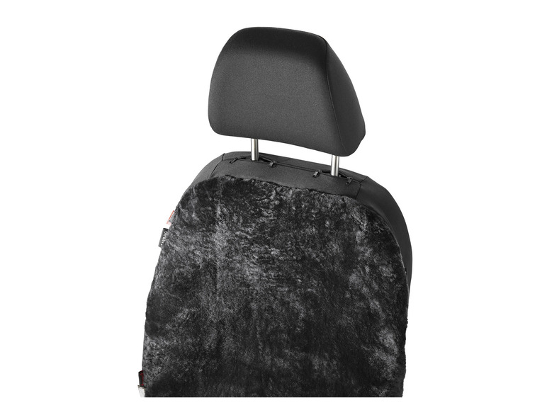 ULTIMATE SPEED® 2er Set Lammfell-Autositzbezug, mit Tunnelzugsystem, schwarz